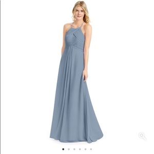 Azazie Ginger in Dusty Blue Bridesmaid Dress